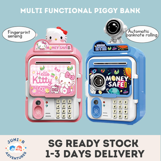 ATM Bank Savings Box Fingerprint Money Savings Box Coin Machine Children's Multi functional Safe Box