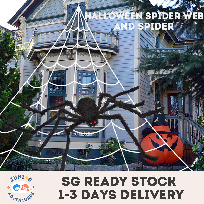 Halloween Decoration 5M Halloween Spider We+/- 1.5M Giant Spider cobweb Outdoor Indoor Home Party Decoration