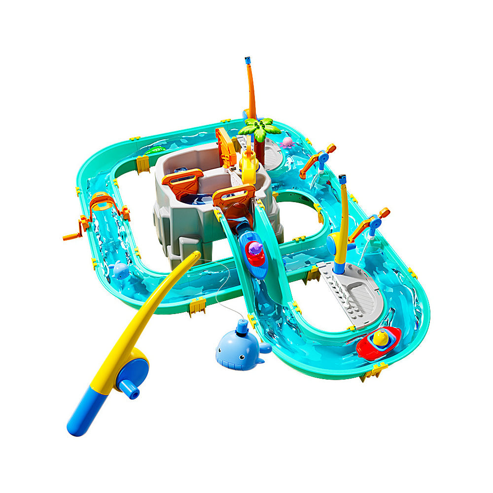 Fishing track toy which can filled water pretend play water park toy for boys girls birthday ideal gift