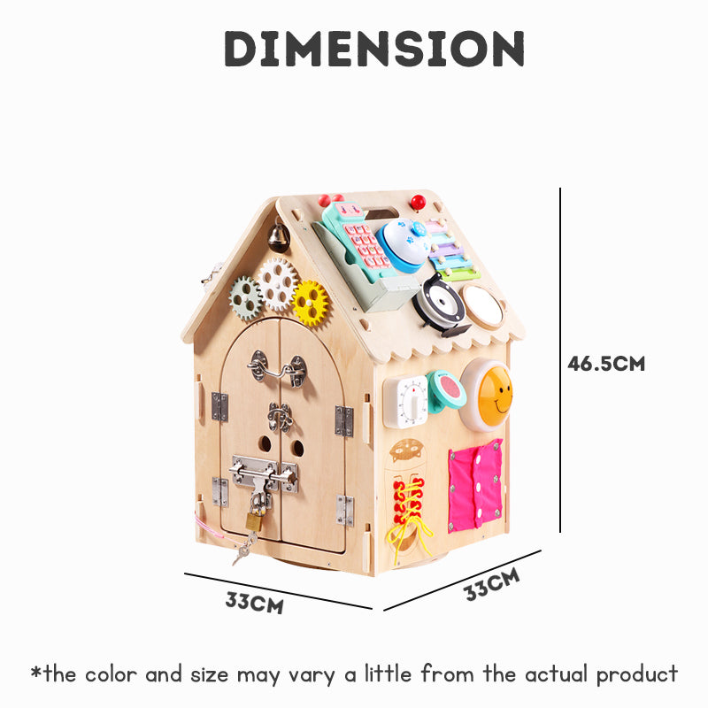 Baby Early Education Wooden Toys Baby Busy House DIY Children's Multi functional Toy