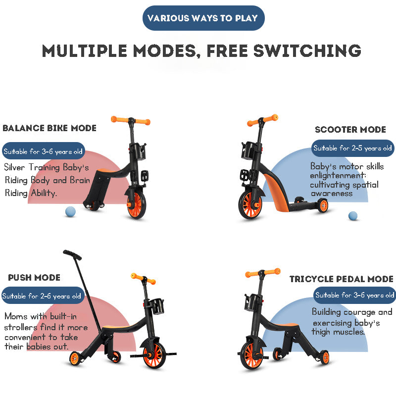 Multi-functional Kids Scooter Tricycle Balancing Bike Nadle Children's Bicycle Toddlers' Car  Kids Bicycle Balance Bike Scooter