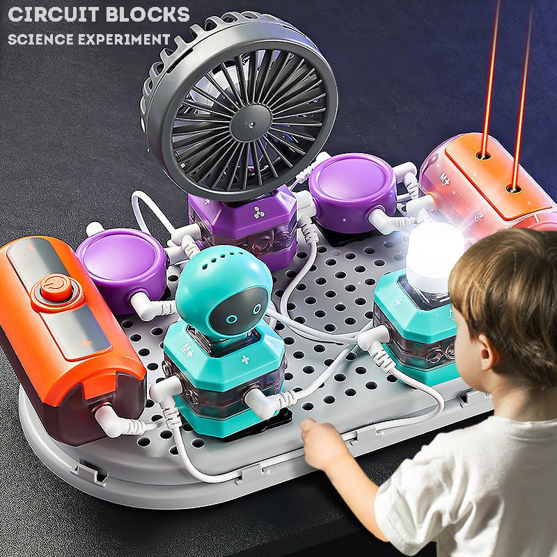 Electric building block assembly toy Children's cognitive and thinking training Birthday gift for a child Circuit physics DIY project