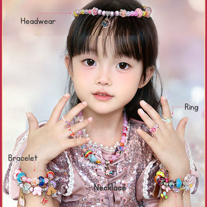 Kid's Bead Bracelet DIY Materials Puzzle Toy Girls' Accessories Jewelry Gift Box Girl's Ring Necklace DIY