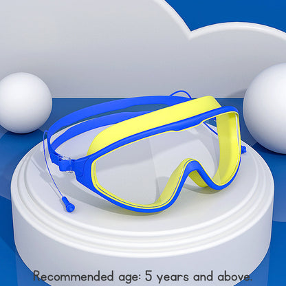 Goggles Swimming Kids Swimming Goggles Anti-fog Wide Vision Adjustable Waterproof Silicone Frame