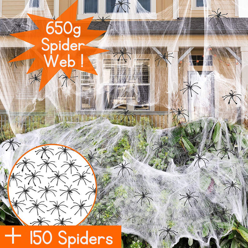 Halloween Decoration Halloween Stretchable Spider Web 150pcs Spider cobweb Outdoor Indoor Home Party Decoration Home Decor