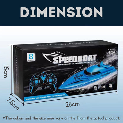 Electric remote-controlled speedboat 2.4G Long-Range Wireless Remote Control with Extended Battery Life Water Toy for Children