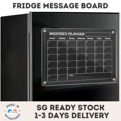 Fridge Magnetic Acrylic Writing Board Transparent Monthly Calendar Memo Board