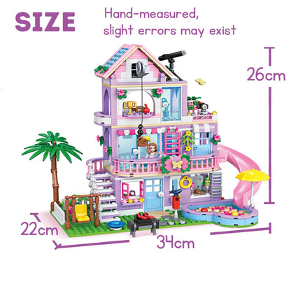 Girls Princess Castle Villa Treehouse Building Blocks Set Kids Educational Construction Toy Princess Doll House Playset Gift for Girls
