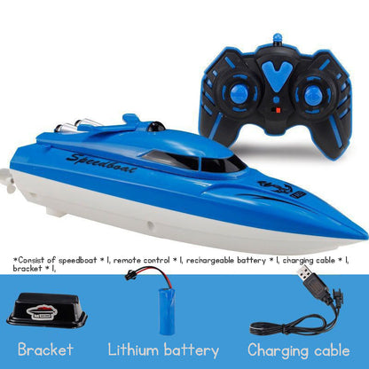 Electric remote-controlled speedboat 2.4G Long-Range Wireless Remote Control with Extended Battery Life Water Toy for Children