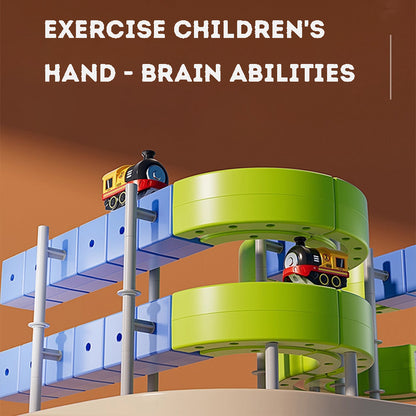 Kid's Magnetic Tiles Track  Electric Train Track Toy  Free Assembly Building Blocks Set Kid's Birthday Gift