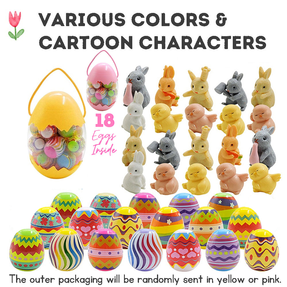 Easter Eggs Children's Bucket Blind Box Cartoon Rabbit Creative Colorful Capsule Toys