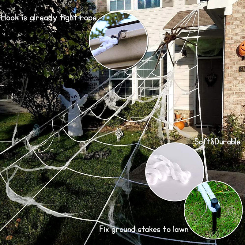 Halloween Decoration 5M Halloween Spider We+/- 1.5M Giant Spider cobweb Outdoor Indoor Home Party Decoration