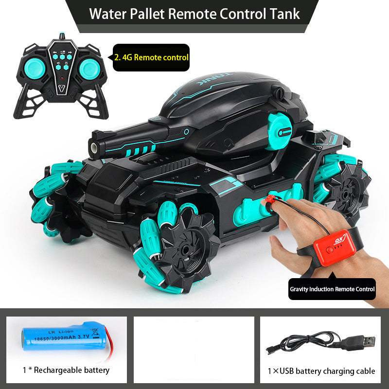 Remote or Gesture Control Battle Tank Shoots Water Pellet and able to move sideward