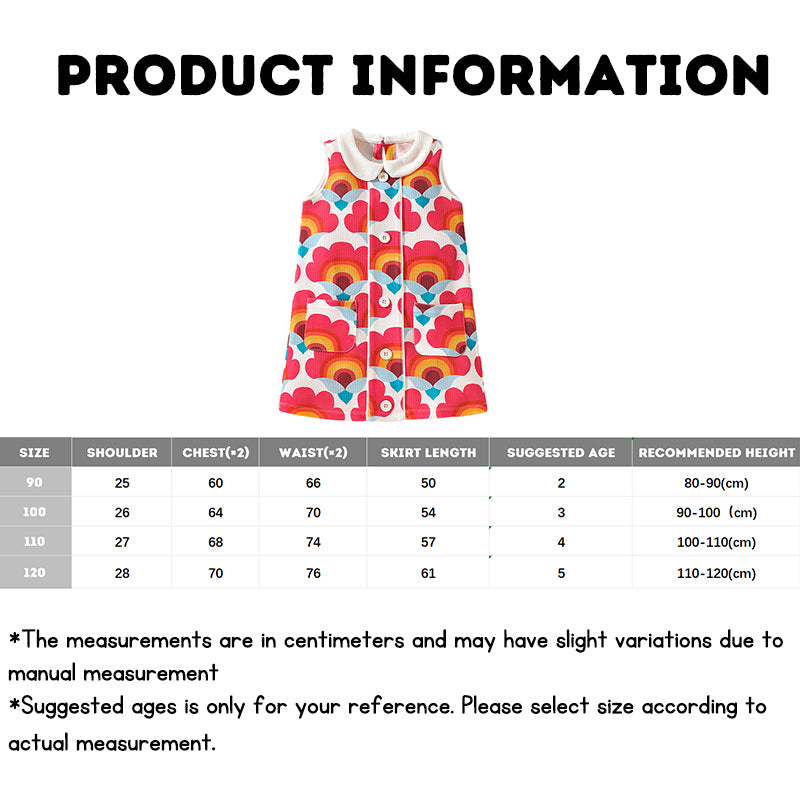 Kid's Polyester sleeveless collar Dress Summer European and American style floral dress 2-5Years Old