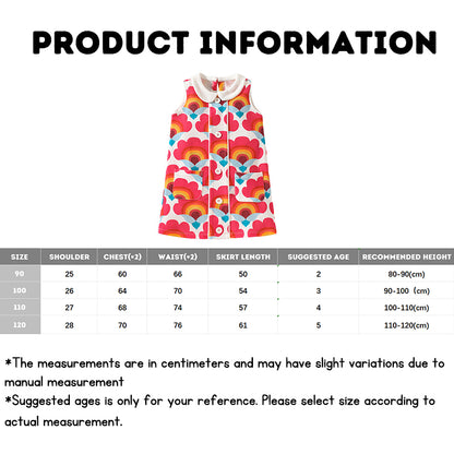 Kid's Polyester sleeveless collar Dress Summer European and American style floral dress 2-5Years Old