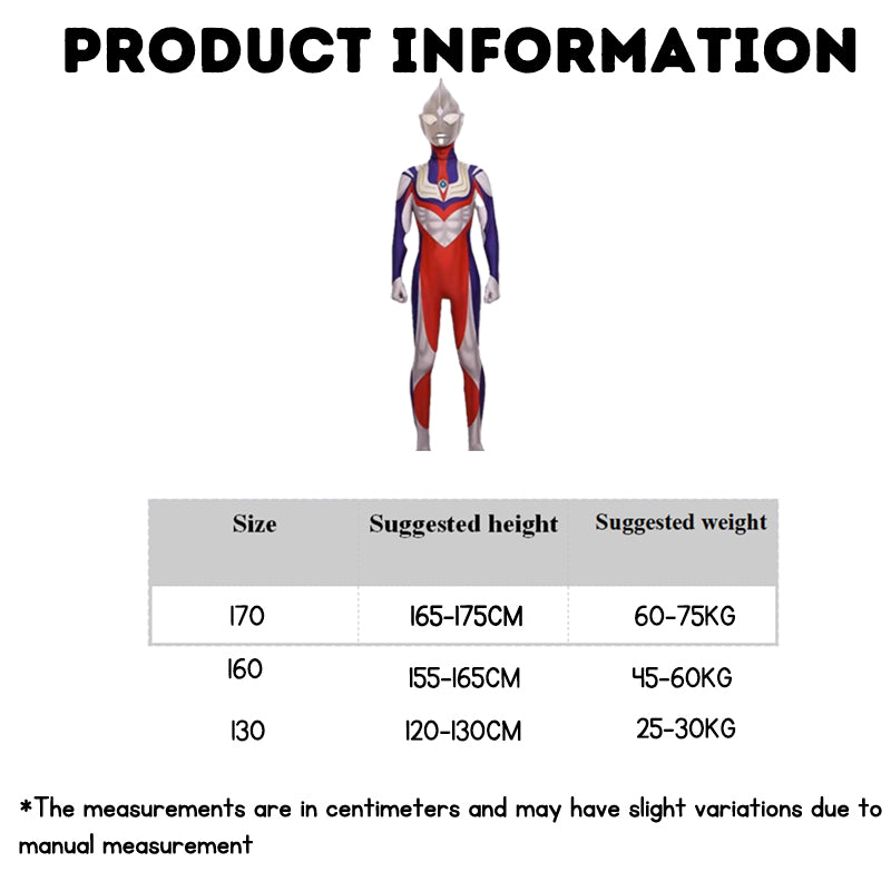 Ultraman Cosplay Costume Set Role-Playing Costume Jumpsuit Party Costume Halloween Costume
