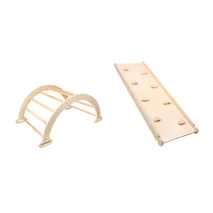 3-in-1 Wooden Climbing Frame for Kids – Indoor & Outdoor Playgym Set with Slide, Ladder & Arch