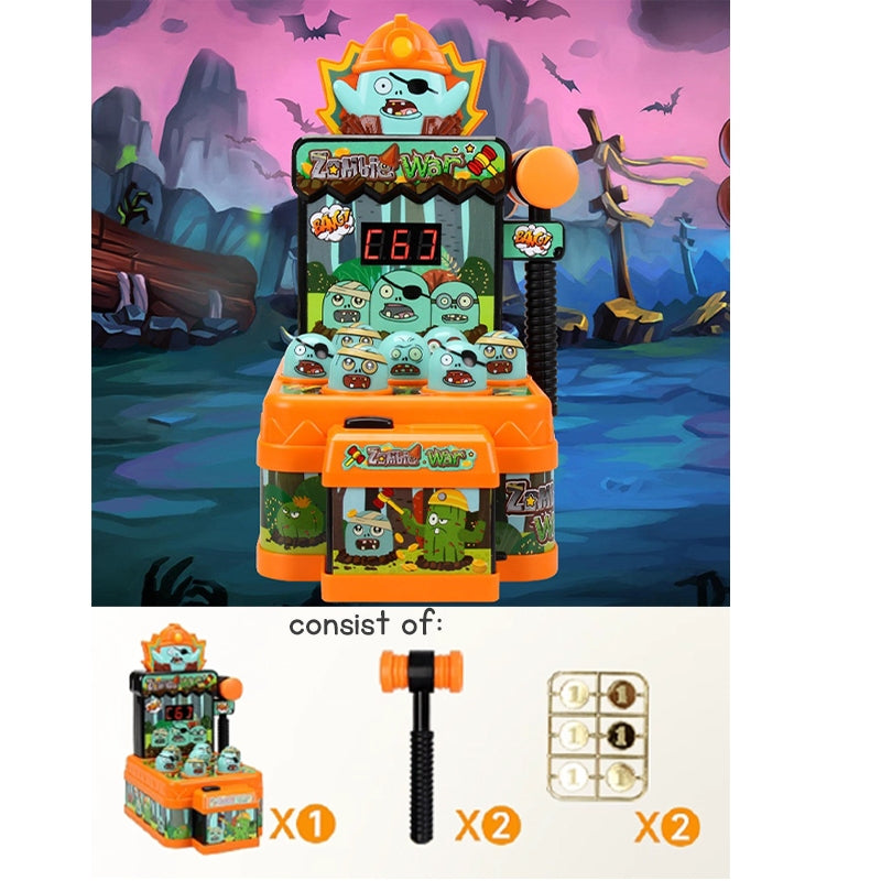 Cartoon Zombie Whack-a-Mole Toy – Mini Electronic Hammer Game for Kids | Fun Interactive Halloween Gift