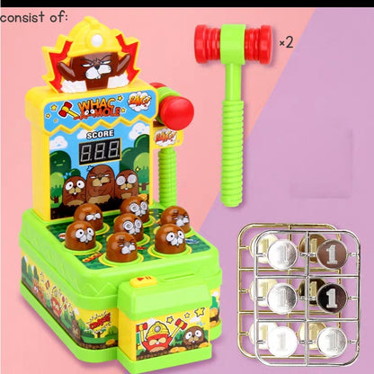 Cartoon Zombie Whack-a-Mole Toy – Mini Electronic Hammer Game for Kids | Fun Interactive Halloween Gift