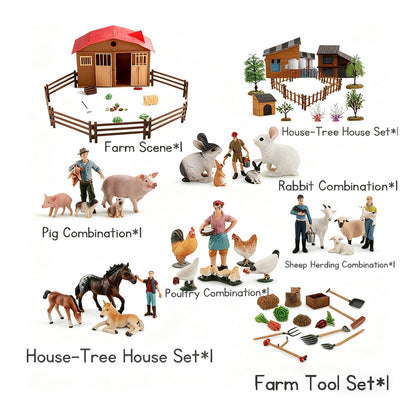 Simulation Poultry Farm Animal Model Pretend Play Farmer Figures Toys Farm Animal Toys For Kids