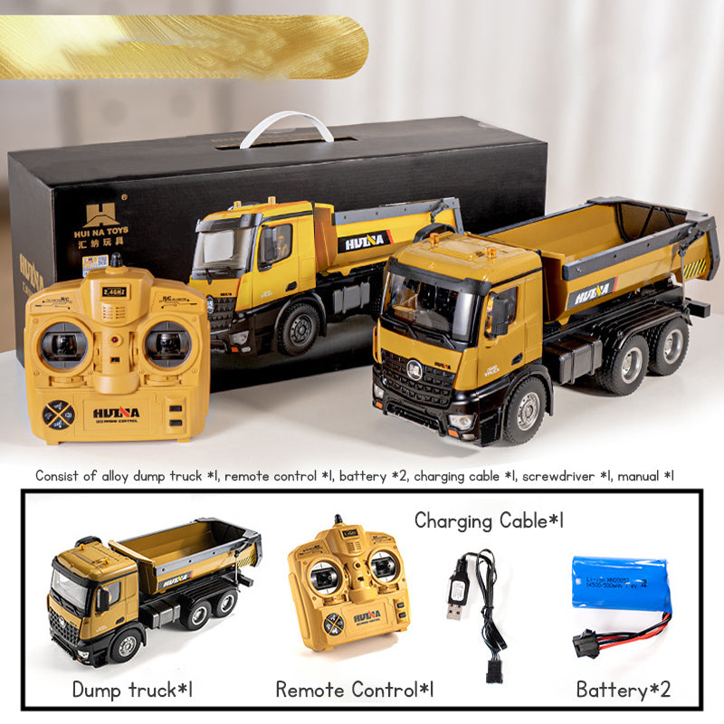 RC Excavator and Dump Truck Combo – 1:14 Big Alloy Construction Vehicles, 2.4GHz Remote Control Engineering Toy for Kids