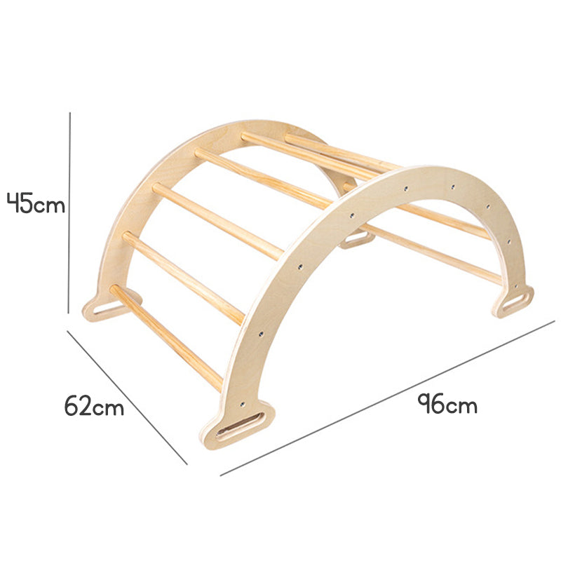 3-in-1 Wooden Climbing Frame for Kids – Indoor & Outdoor Playgym Set with Slide, Ladder & Arch