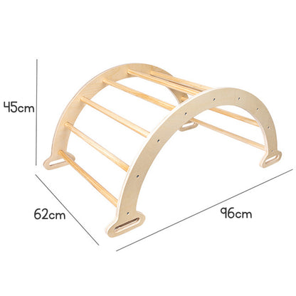 3-in-1 Wooden Climbing Frame for Kids – Indoor & Outdoor Playgym Set with Slide, Ladder & Arch