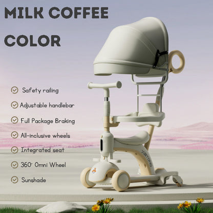 Children's Multifunctional Scooter Foldable Push Car Baby Stroller High Chair