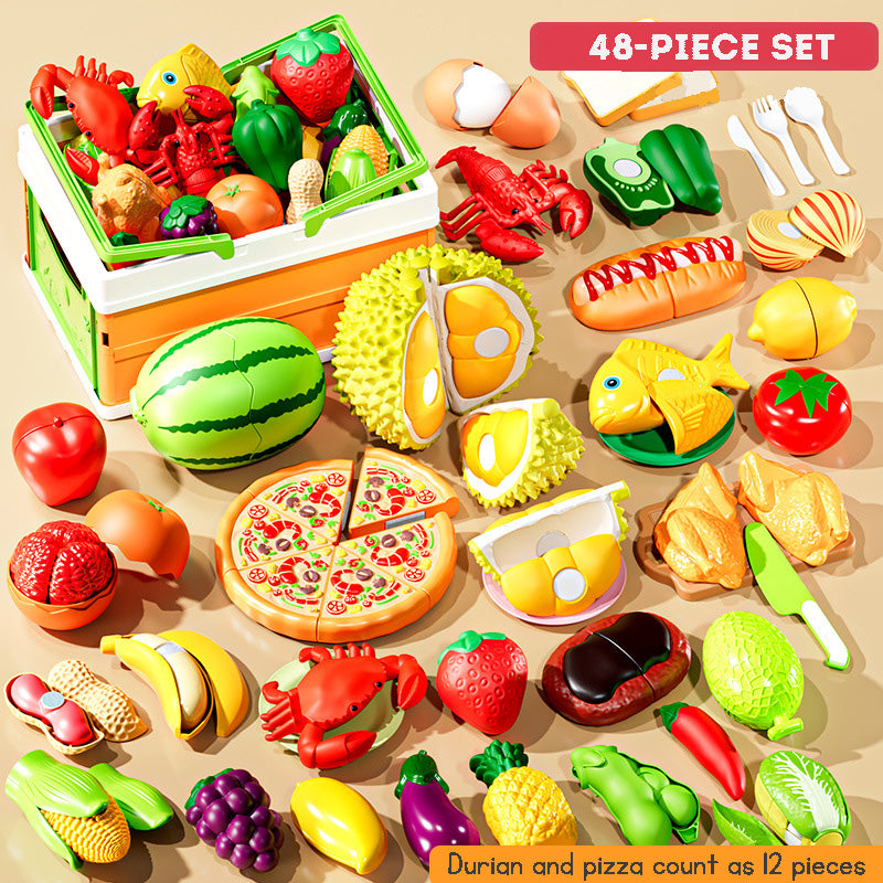 Kitchen Toy Set Cutting Peeling Play Set Toy Fruit Vegetable Pretend Toy Simulated Chew-able Toys