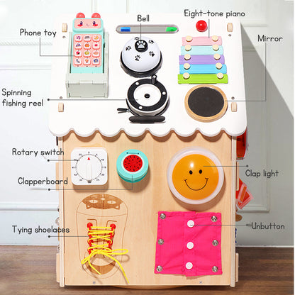 Baby Early Education Wooden Toys Baby Busy House DIY Children's Multi functional Toy