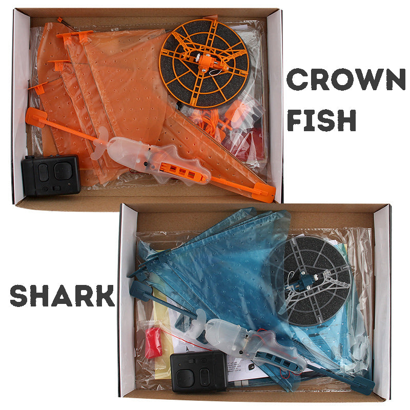 Remote-controlled helium-filled shark, clownfish, as well as  balloons for wedding and birthday party decorations