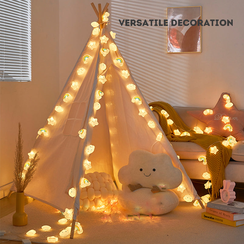 Star Cloud Mini Colorful Light String Ambient Lamp Kid's Tent Lamp Room Hanging Lamp Birthday Decorative Lamp