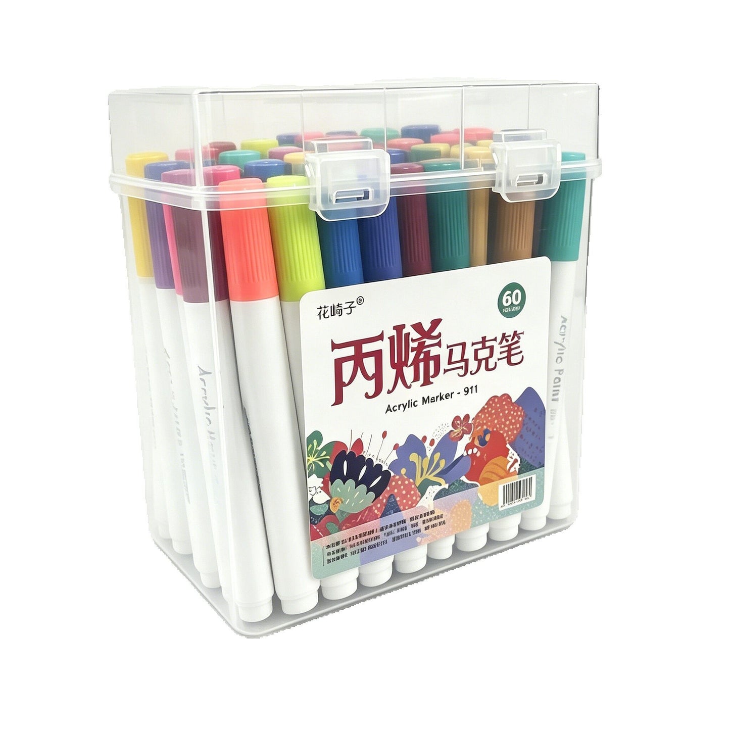 Acrylic Paint Markers Art Markers for Students Non Bleed Layering Capable 36 60 80 Colors Waterproof Quick Dry Marker Pen Set