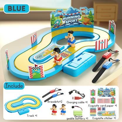 Wireless Somatosensory Competition Treadmill Toys Electric Double Toys Racing Track Toy Running Battle Game Toy