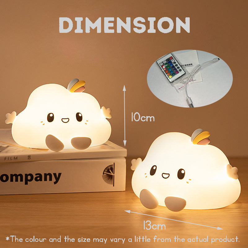 LED Silicone Night Light with Timer and Remote Control for Children's Bedroom Lamp