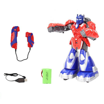 Remote-controlled combat robot toy with lights sound and boxing robot game ideal birthday gift for boys