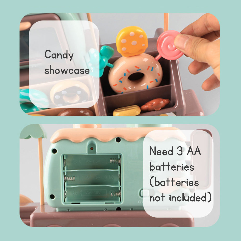 Kid's Pretend Play Simulated Oven Donut and Candy Supermarket Checkout Counter Pretend Play Toy for Girls