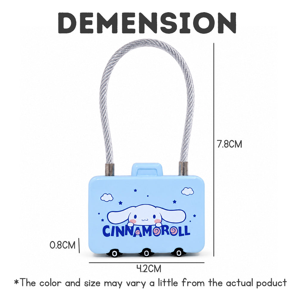 Cute Combination Lock Portable Cable Lock Luggage Combination Lock Cartoon Password Lock Mini Luggage Lock for Travel Bags Backpack Suitcase