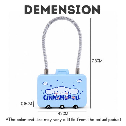 Cute Combination Lock Portable Cable Lock Luggage Combination Lock Cartoon Password Lock Mini Luggage Lock for Travel Bags Backpack Suitcase