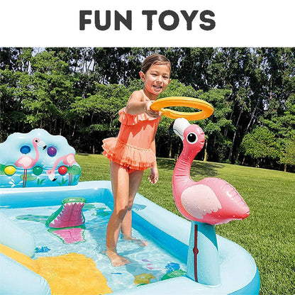 Crocodile Park Inflatable Pool with Water Slide Outdoor Pool Inflatable Castle Pool Kids' Splash Pool Summer Baby Swimming