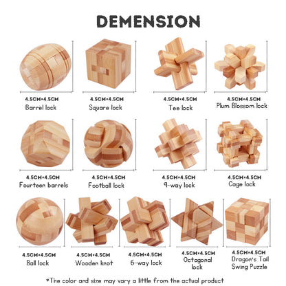Stress Relief Toys 3D Brain Teaser LuBan Lock Puzzle Toy Building Blocks Learning Toys Unlocking Game Toy  For Kids Adults Gifts