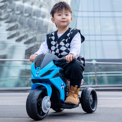 Kids Ride On Motorbike electric three-wheeled motorcycle bike for boys, rechargeable, with music, lights. Gift for boys