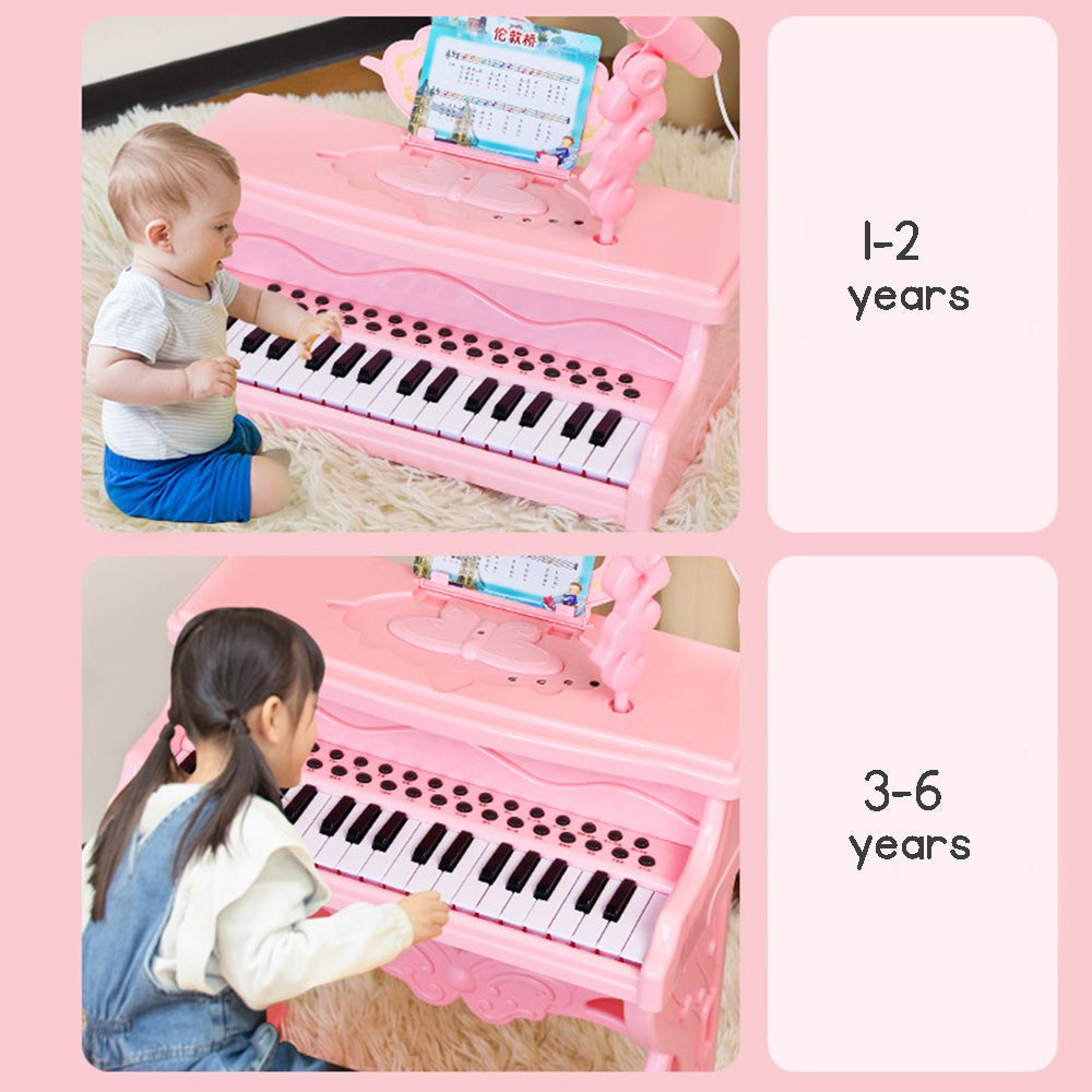 Kid's Electronic Keyboard Piano 37 keys with mic set multiple music styles suitable toy for girls kids