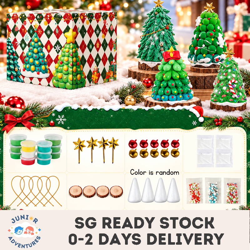 DIY Christmas Tree Clay Craft Kit for Kids Air Dry Modelling Clay Handmade Xmas Tree Making Set Creative Arts and Crafts Christmas Decorations Holiday Gifts