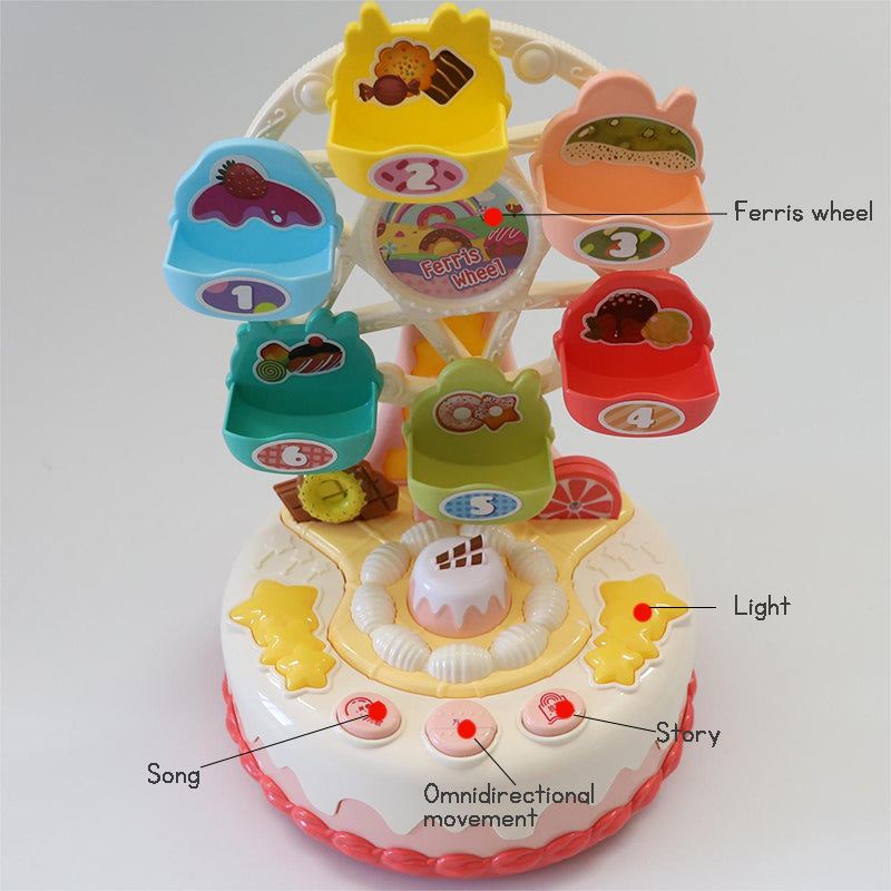 Educational Ferris Wheel Rotating Cake Truck Toy Musical Story Light Toy Boy and Girl Toy