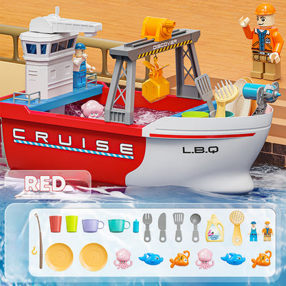 Pretend Play Ship Toys Fishing Toy Water Play Toys Water Toy Beach Toys for Kids Simulation