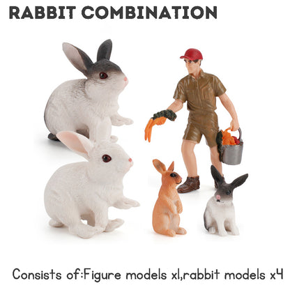 Simulation Poultry Farm Animal Model Pretend Play Farmer Figures Toys Farm Animal Toys For Kids