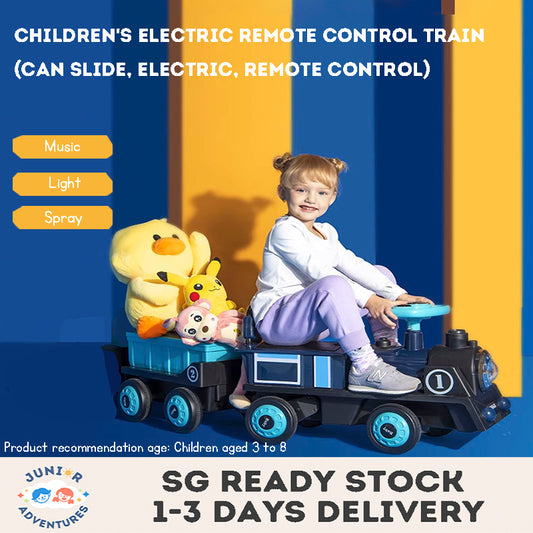 Children Electric Ride On Train Toy Remote Control Electric Train Double Seat Toy Car Sliding Car