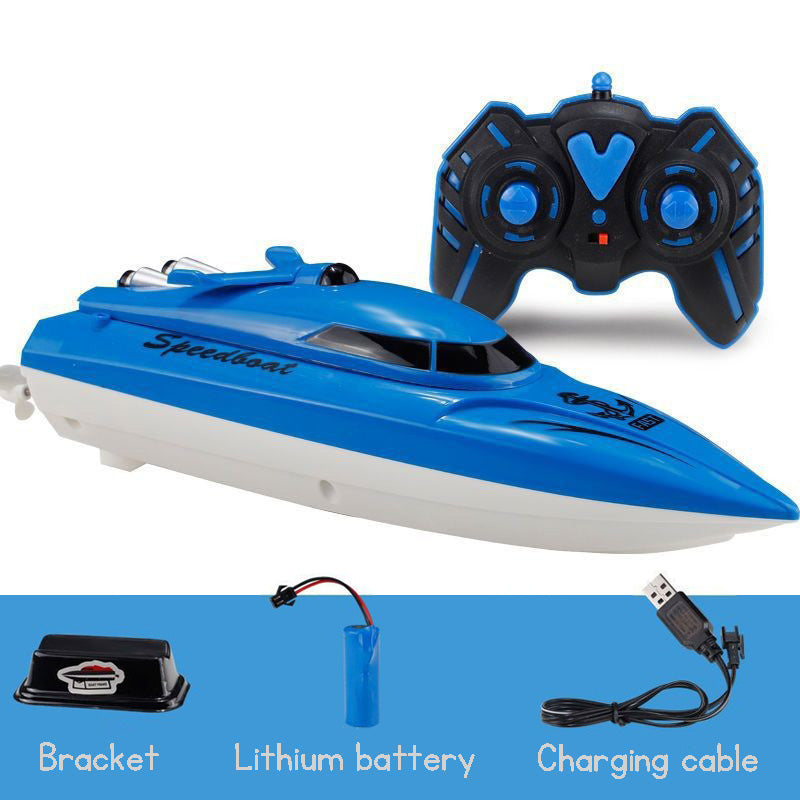 Electric remote-controlled speedboat 2.4G Long-Range Wireless Remote Control with Extended Battery Life Water Toy for Children