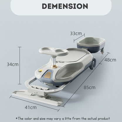 Children's Electric Twist Car Anti-Rollover Baby Kart Multi-function Mopping Car Kids Electric ride on